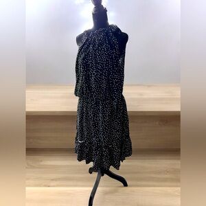 Polka dots halter dress, tie on back